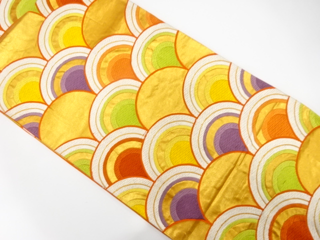 JAPANESE KIMONO / ANTIQUE FUKURO OBI / SILK / WOVEN SEIGAIHA